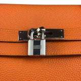 Hermes 2011 Orange Togo Leather Palladium Kelly 35