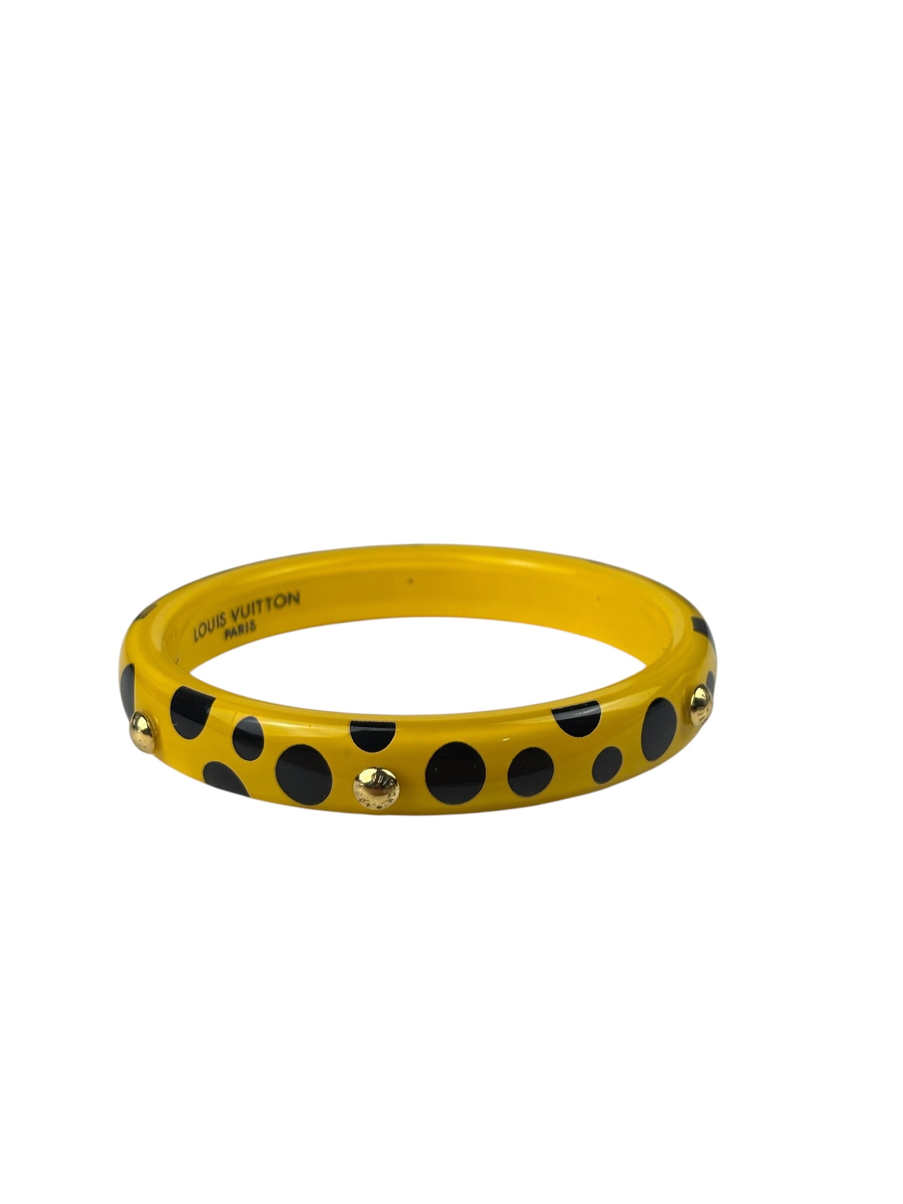 Louis Vuitton x Yayoi Kusama Yellow/Bkack Infinity Dots Acrylic Bangle