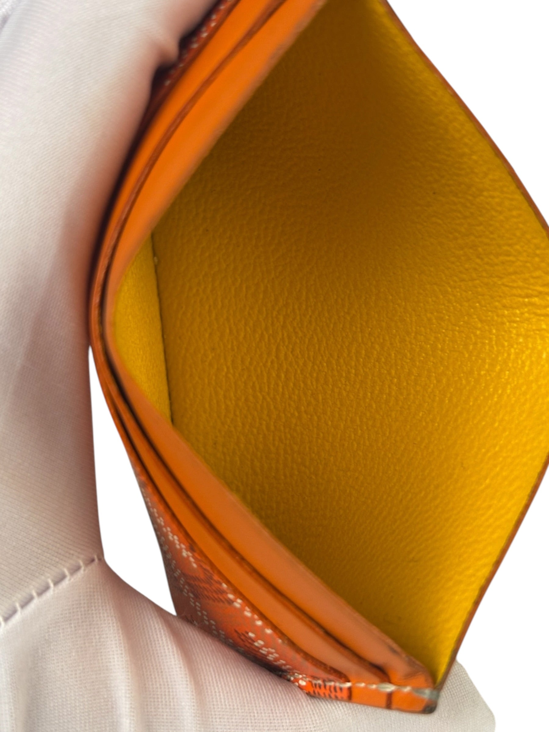 Goyard Orange Leather Saint Sulpice Cardholder