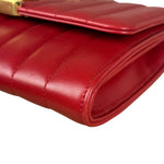 Saint Laurent Red Quilted Leather Vicky Flap Shoulder Bag