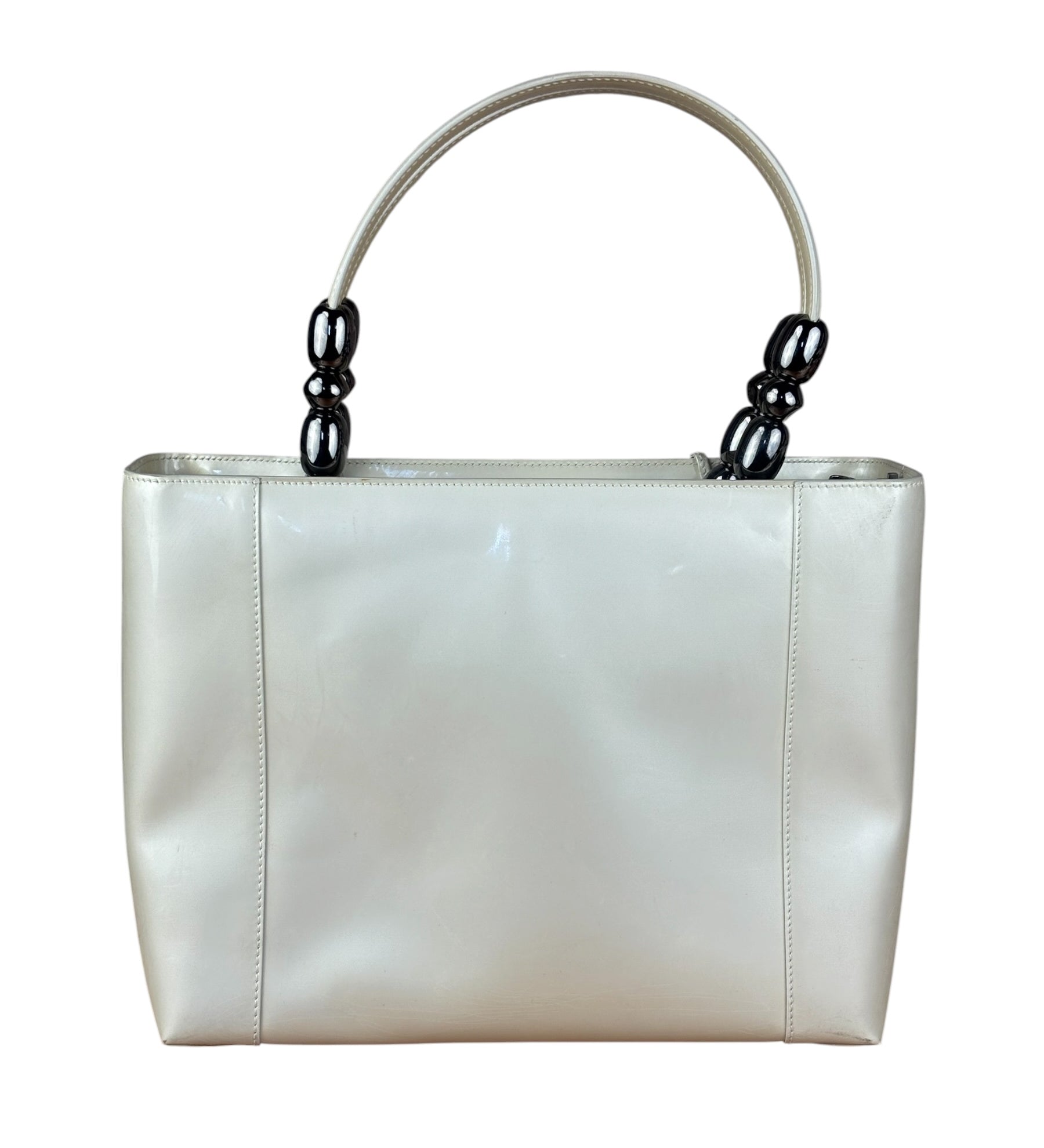 Christain Dior Leather Chrome Beaded Malice Tote Bag
