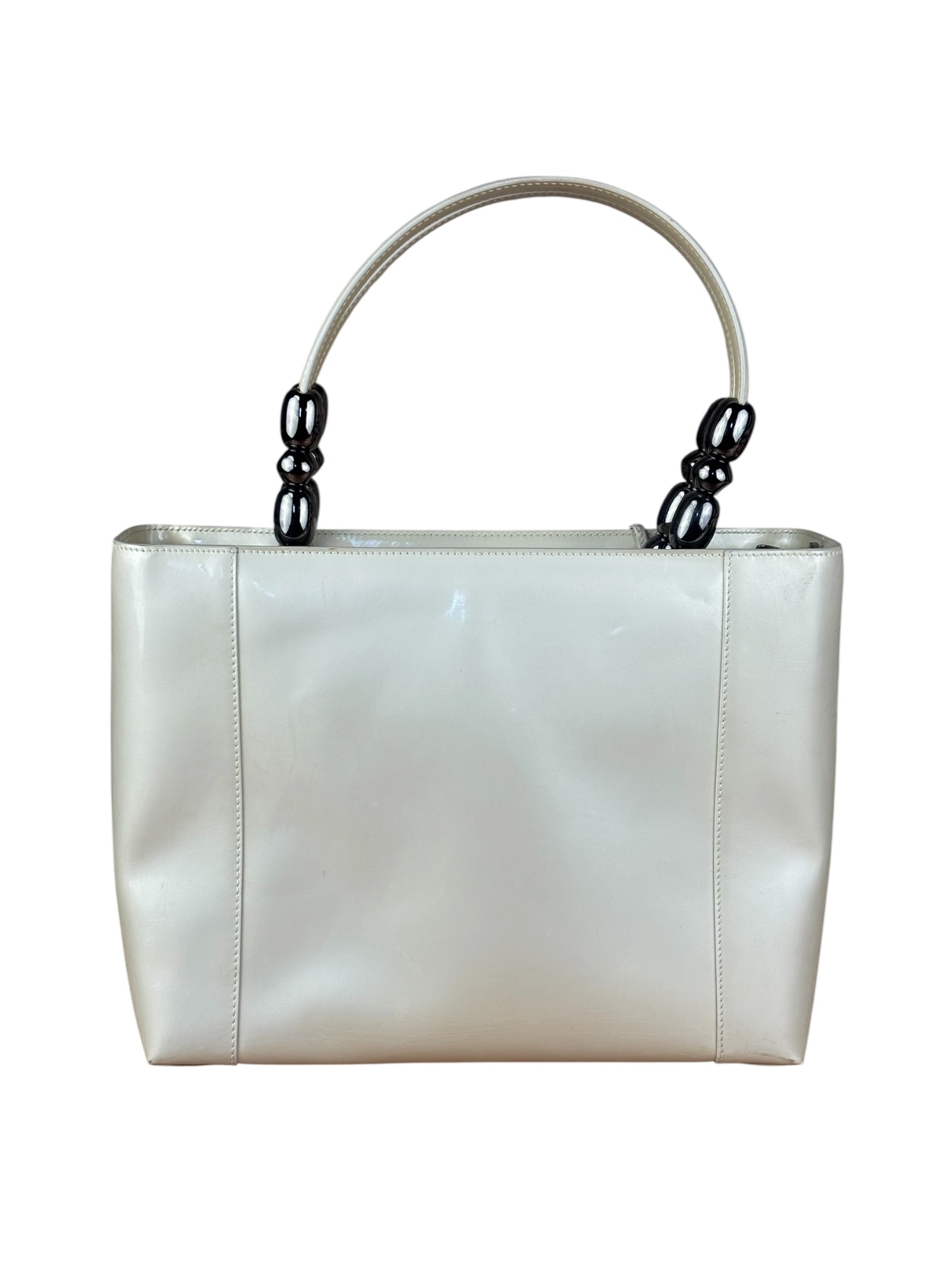 Christain Dior Leather Chrome Beaded Malice Tote Bag