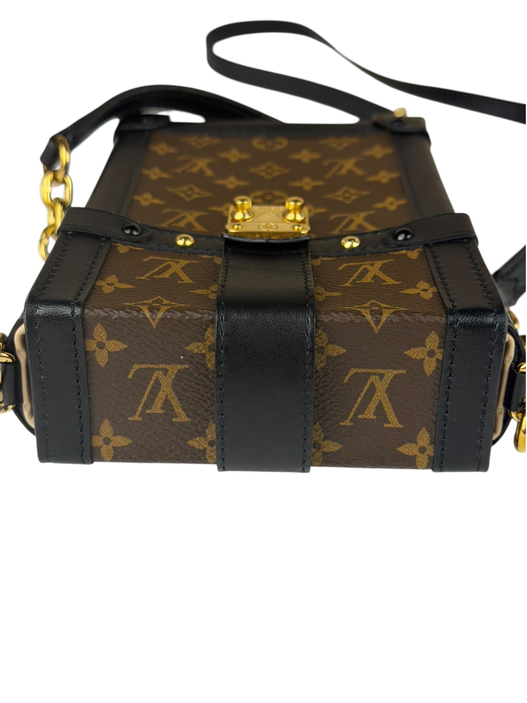 Louis Vuitton Black Monogram Vertical Trunk Pochette
