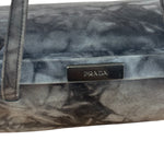 Prada Lux Grey Scamosciato Tie Dye Clutch Top Handbag