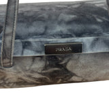 Prada Lux Grey Scamosciato Tie Dye Clutch Top Handbag