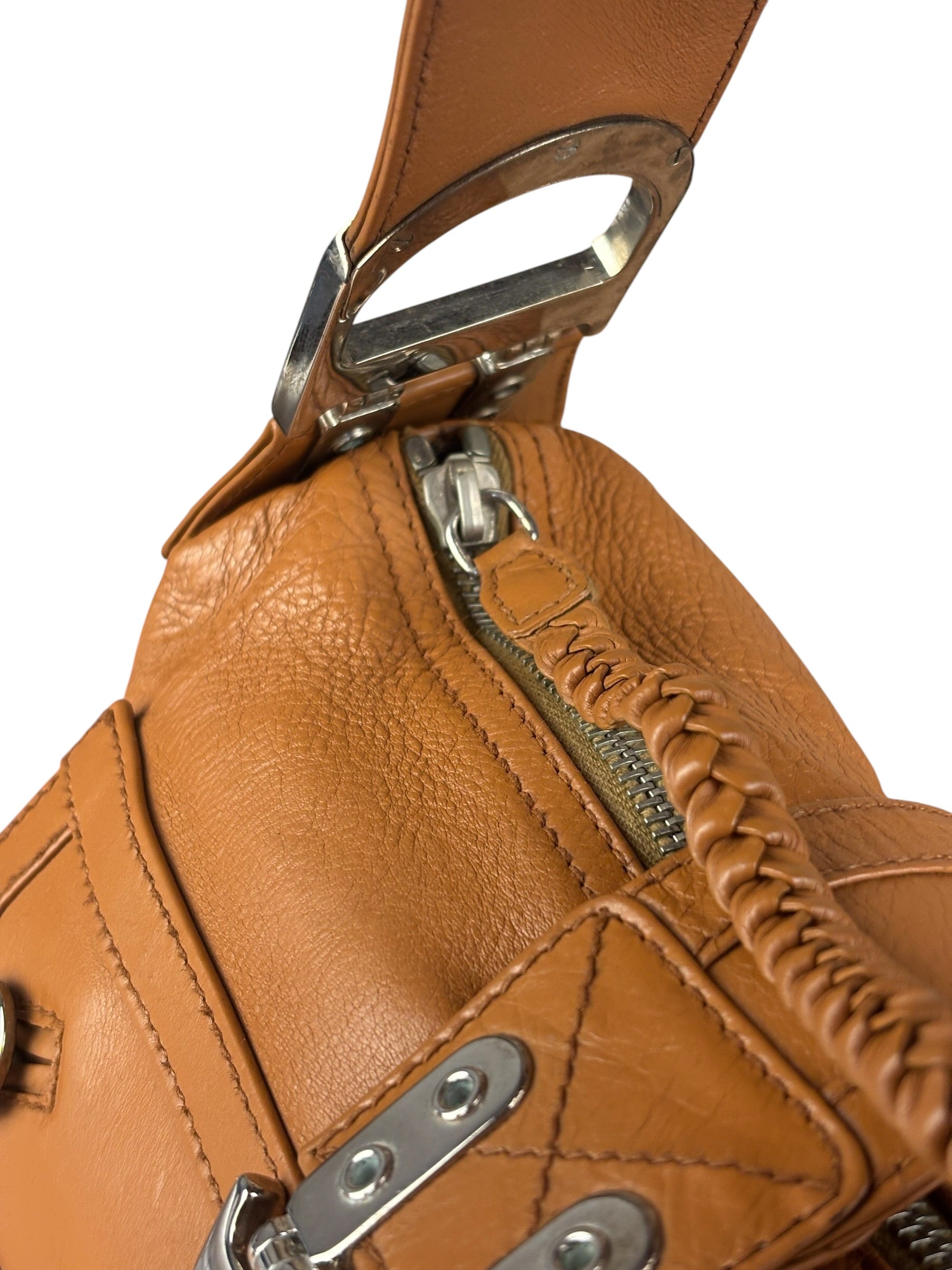 Christian Dior Vintage Tan Brown Leather Flight Medium