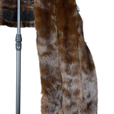 Vintage Dark Brown Fur Tailed Shawl