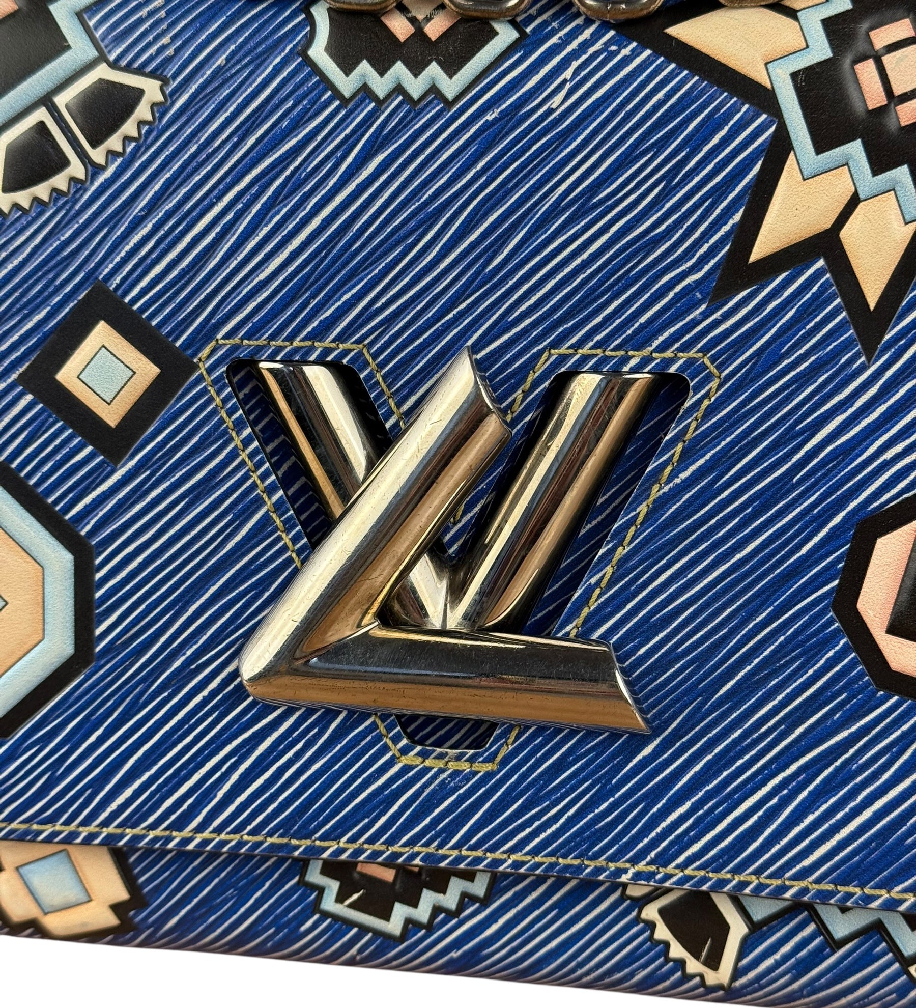 Louis Vuitton Blue Aztec Epi Leather Twist MM Bag