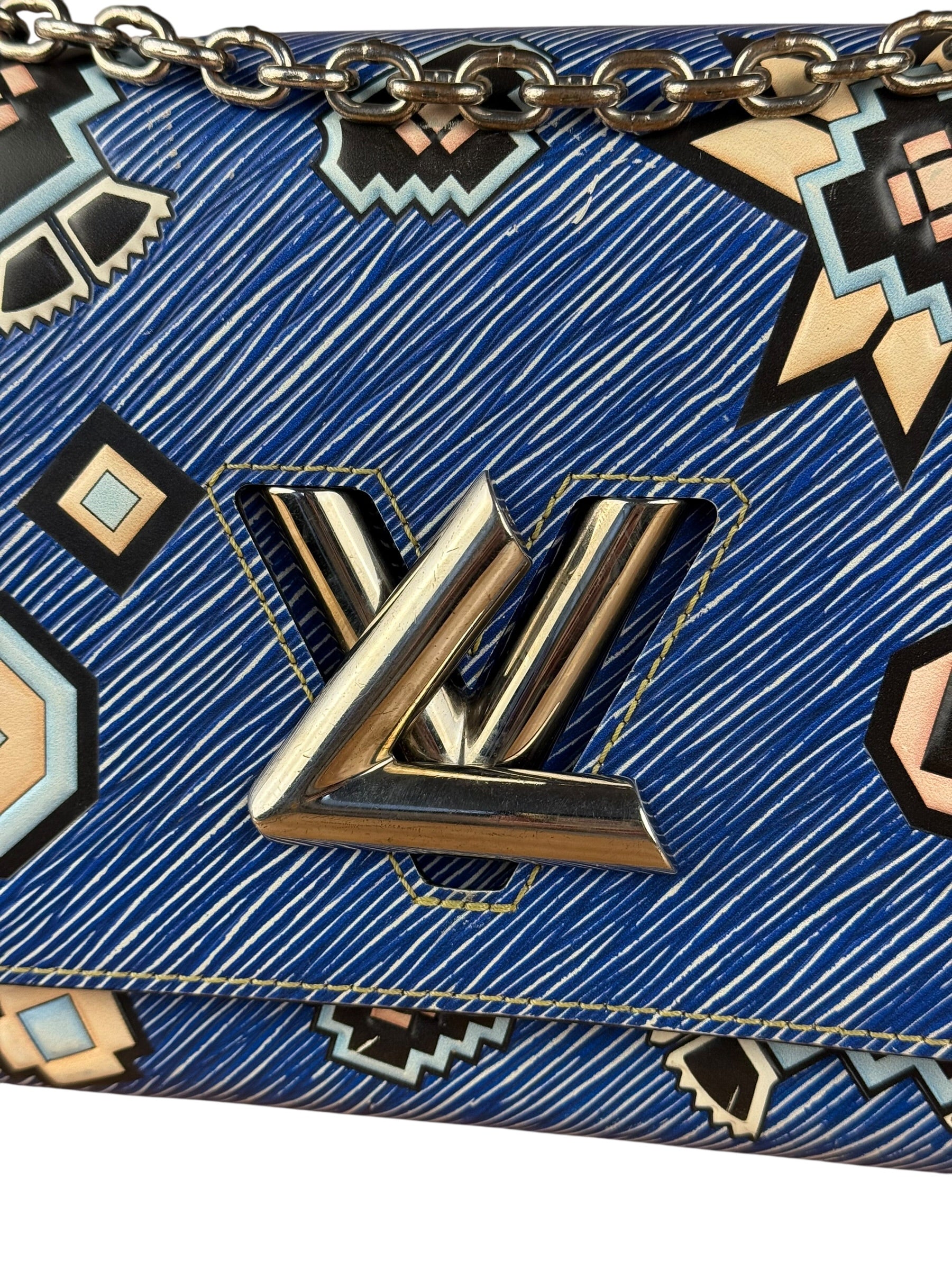 Louis Vuitton Blue Aztec Epi Leather Twist MM Bag
