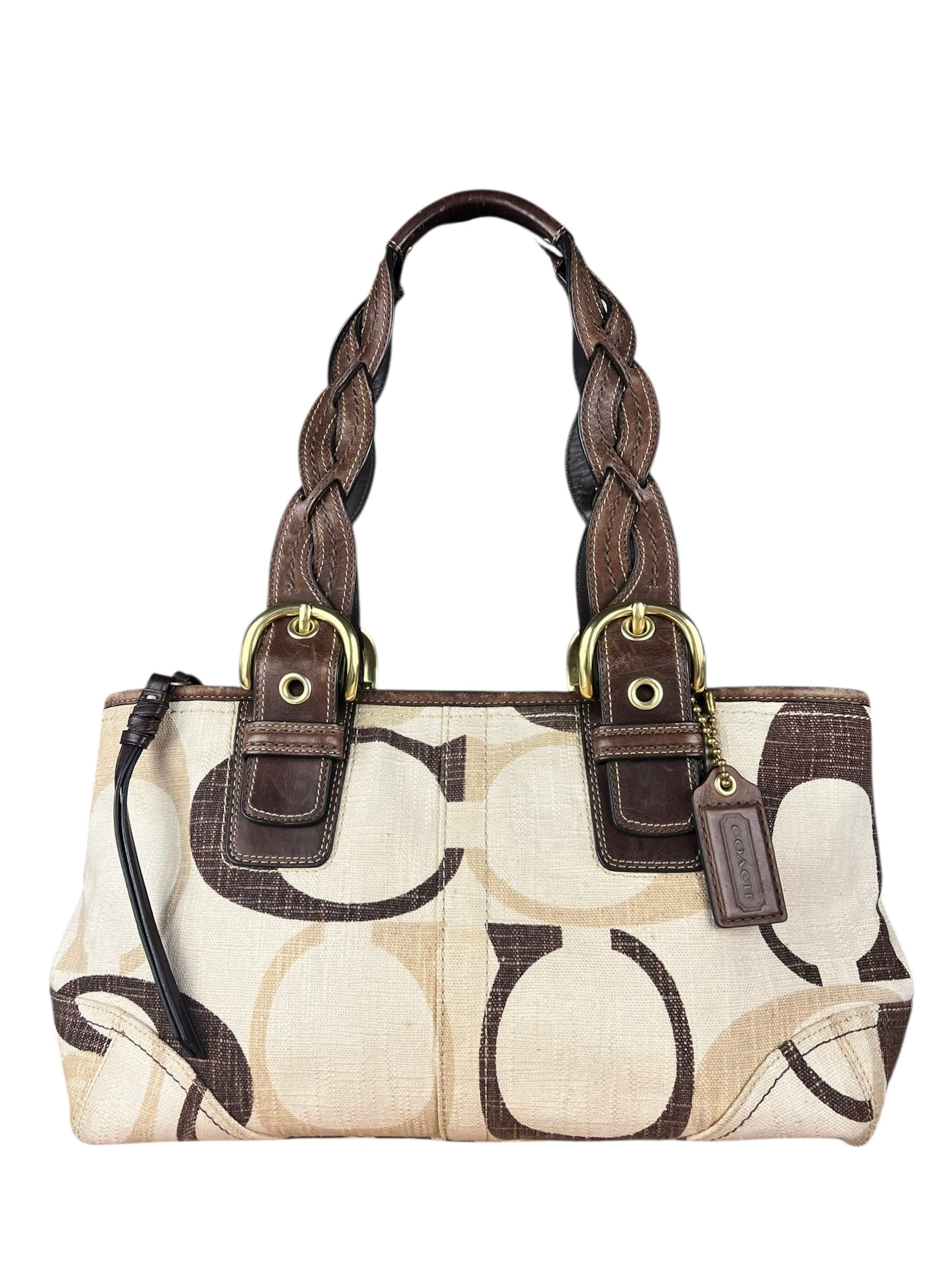 Coach Vintage Braided Strap Canvas Shoulder Bag