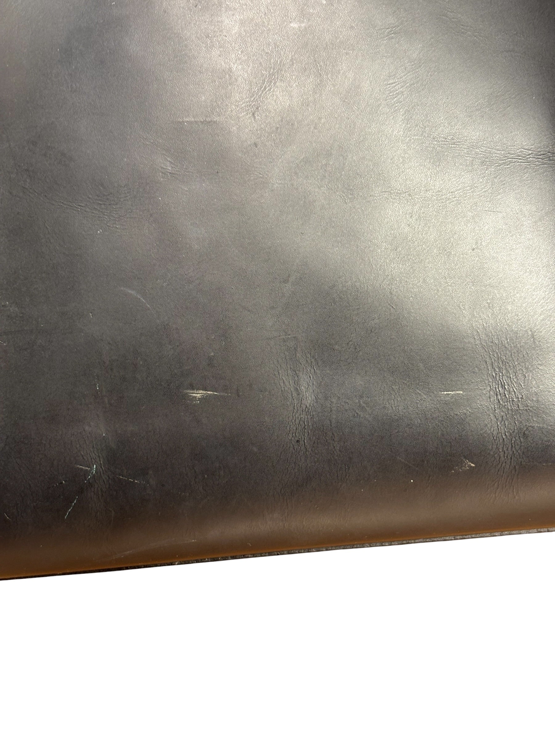 Prada Vintage Black Leather Spazzolato Laser-Cut-Logo Tote Bag
