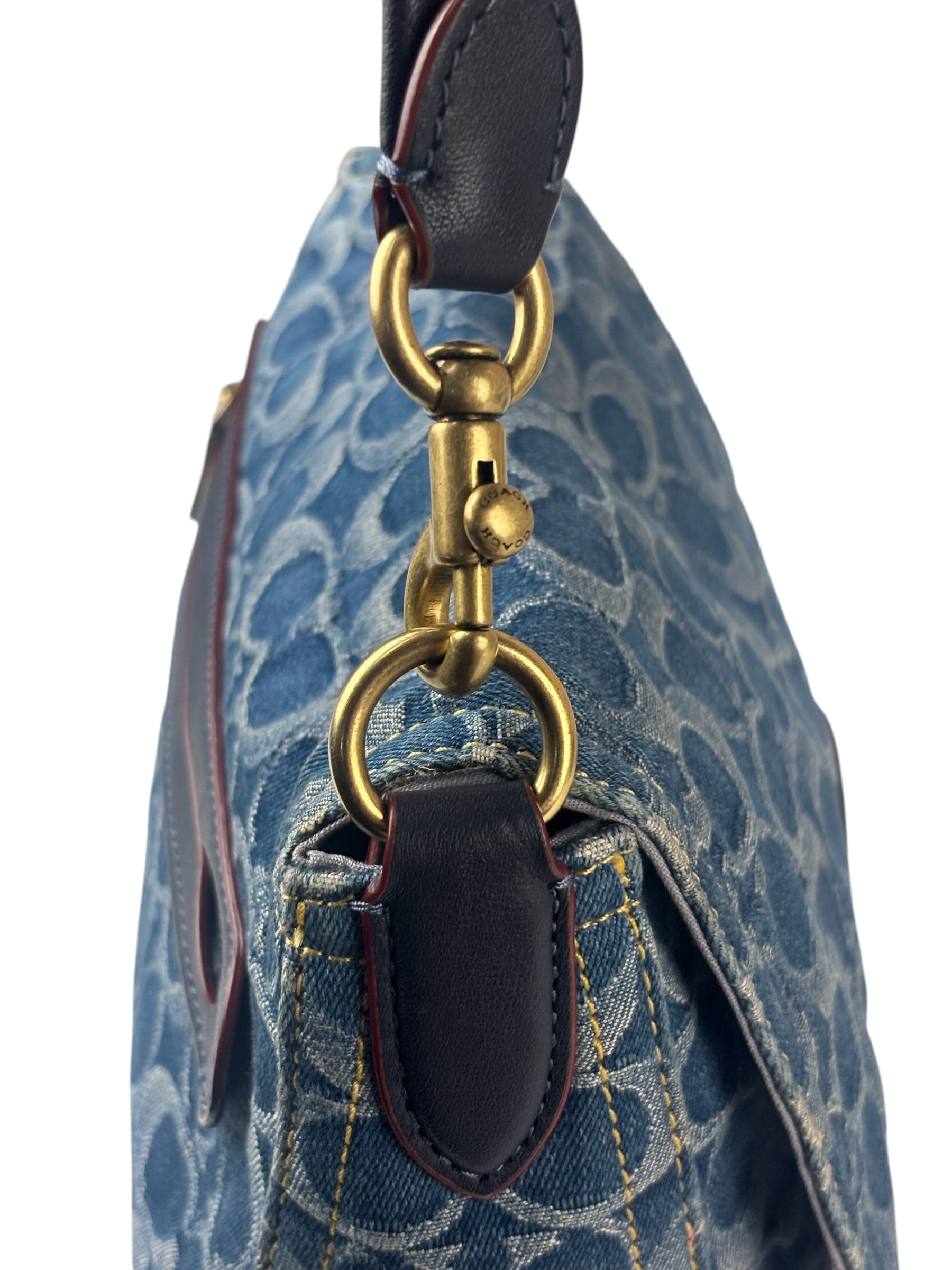 Coach Signature Blue Jacquard Denim Soft Tabby Shoulder Bag