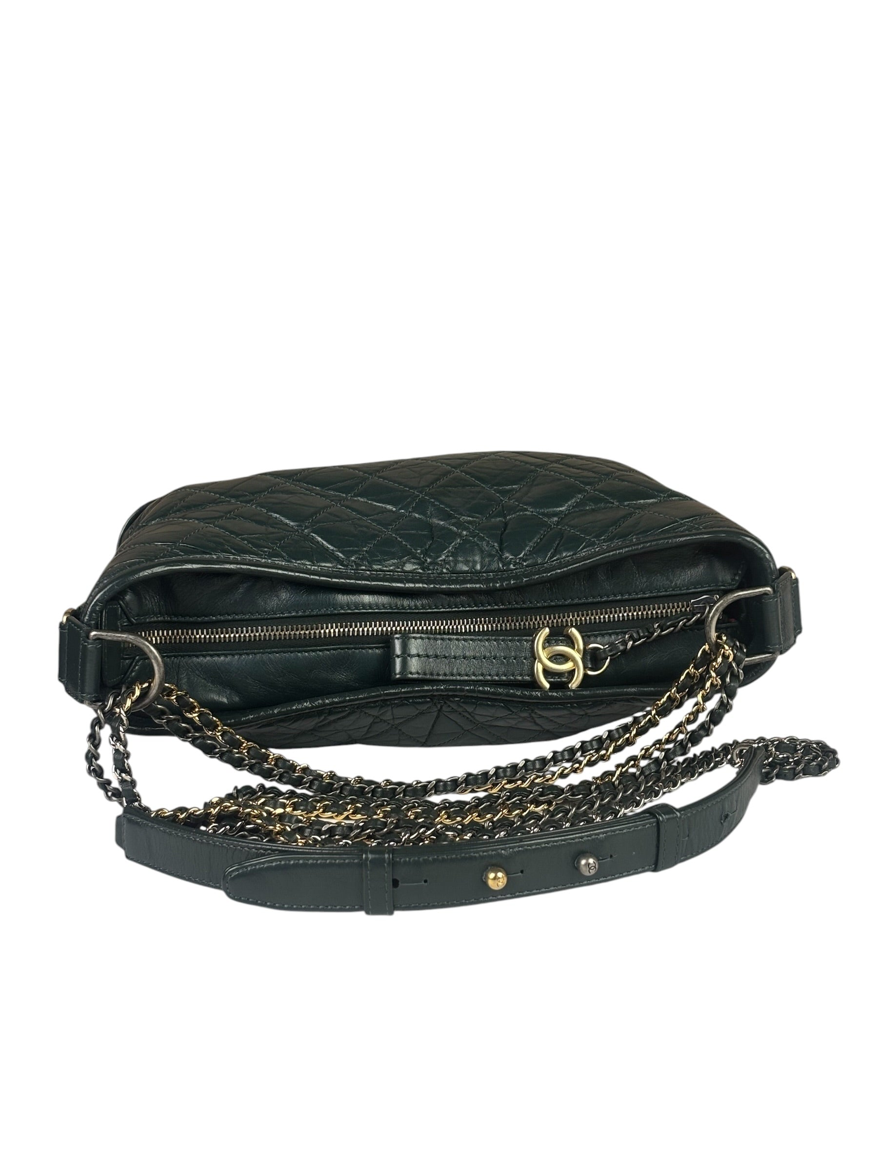 Chanel Green Calfskin Medium Gabrielle Hobo Bag 2018