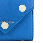 Balenciaga Blue Polka Dot Tri-Fold Wallet