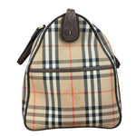 Burberry Leather House Check Boston Duffle Bag