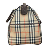 Burberry Leather House Check Boston Duffle Bag