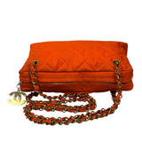 Chanel Orange Quilted Nylon Classic Jersey Camera Bag 2012