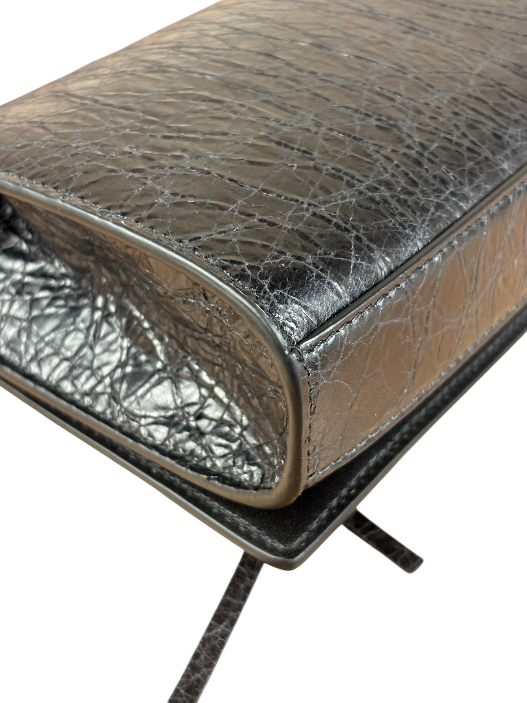 Balenciaga Black Croc Embossed Le City Clutch/Wallet