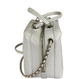 Chanel White Quilted Leather Vanity Small Bowling Two-Way Bag 2019
