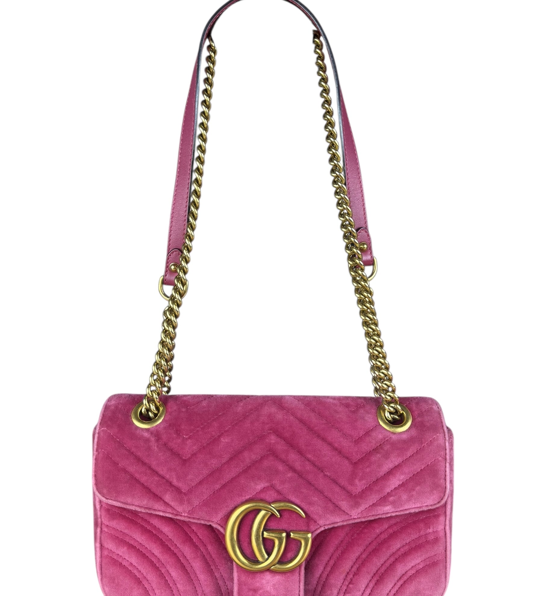 Gucci GG Marmont Pink Velour Chain Bag
