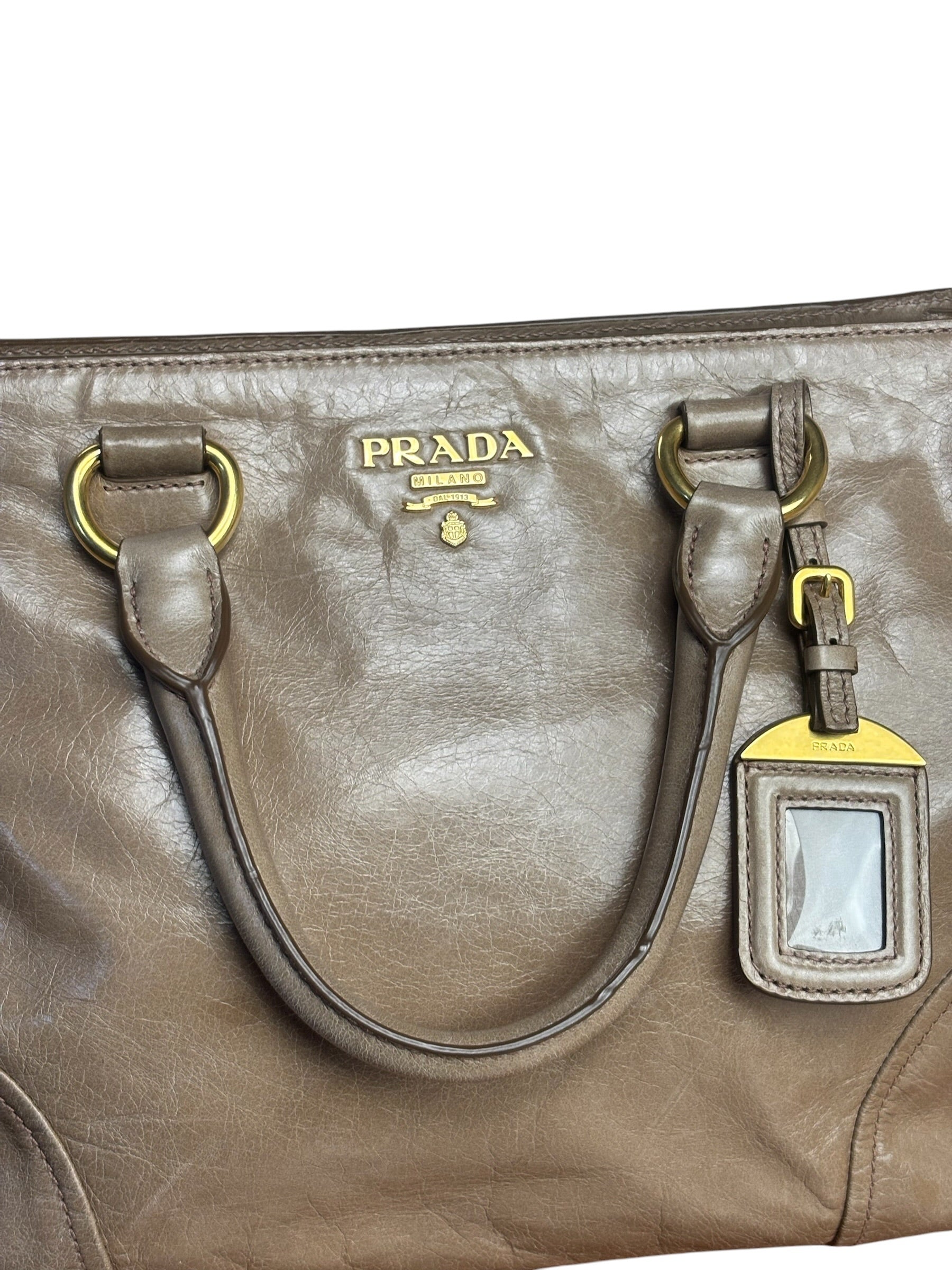 Prada Vitello Shine 2Way Tote Bag