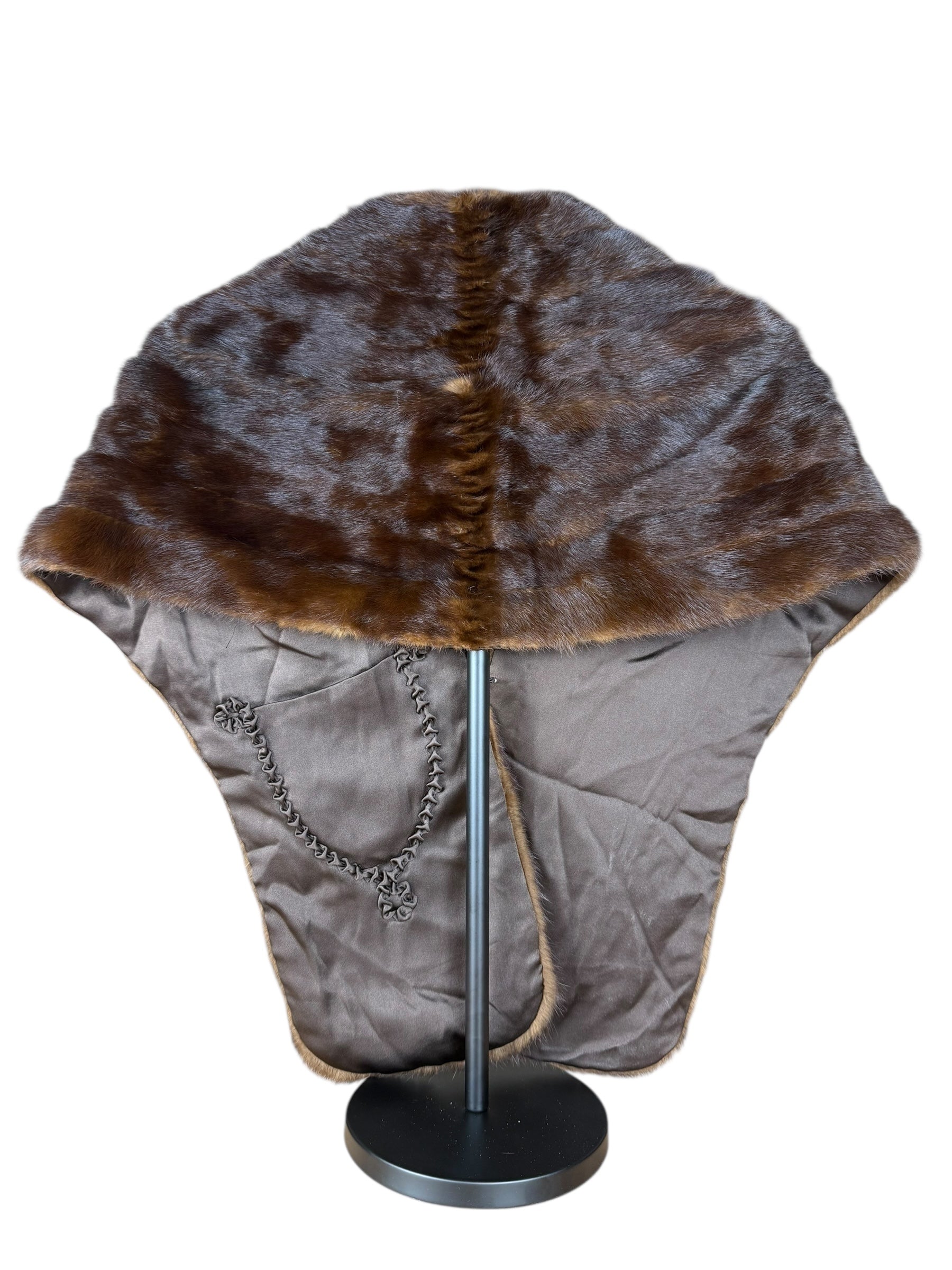 Mitsukoshi Vintage Brown Fur Shawl