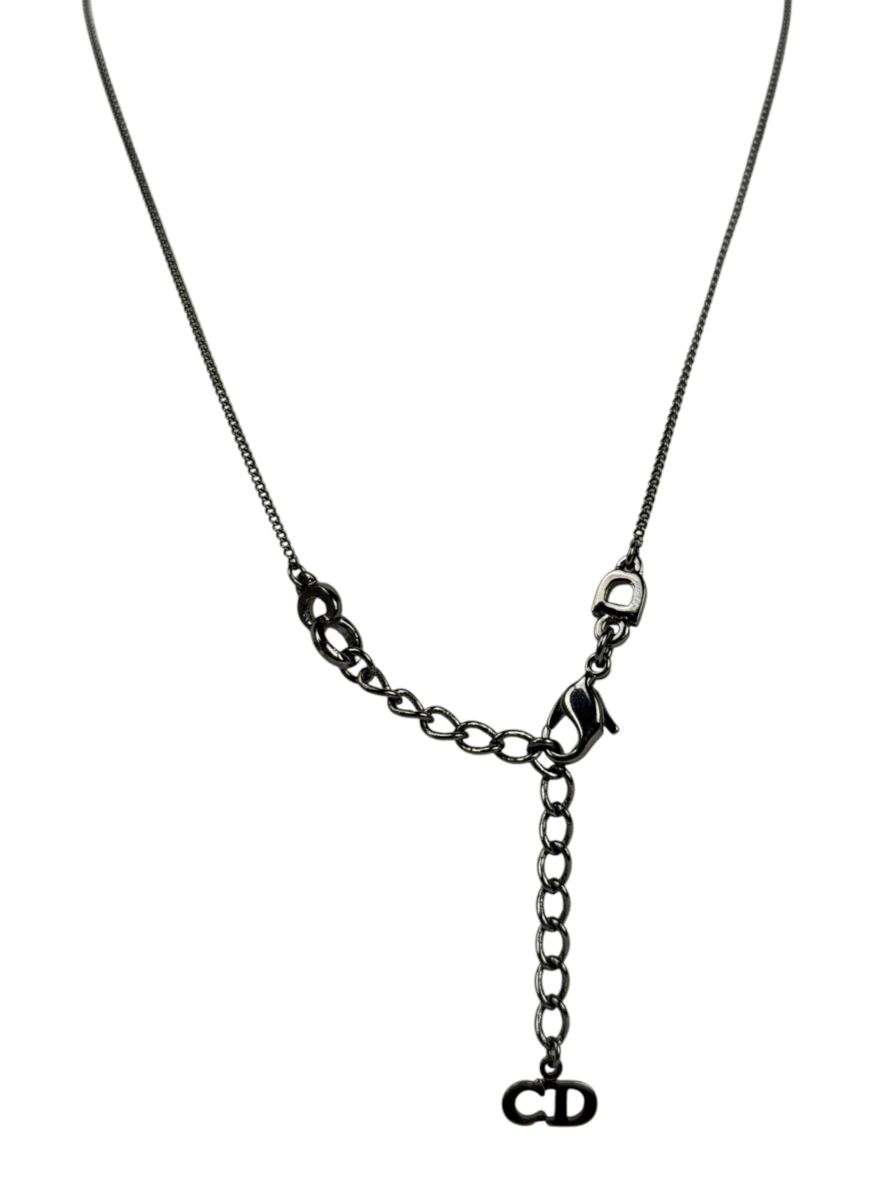 Christian Dior Silver-Tone Pendant Necklace