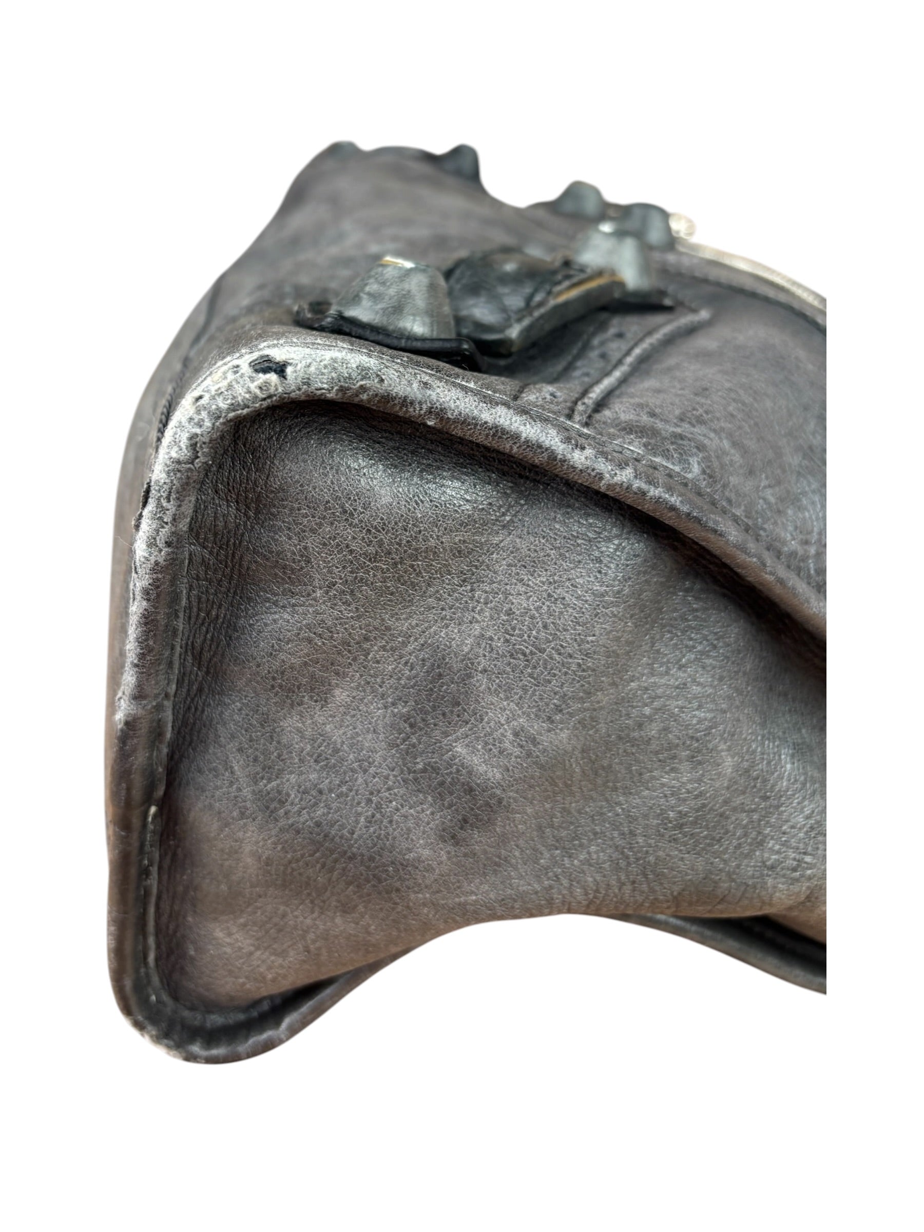 Balenciaga Dark Grey Covered Brogues City Bag