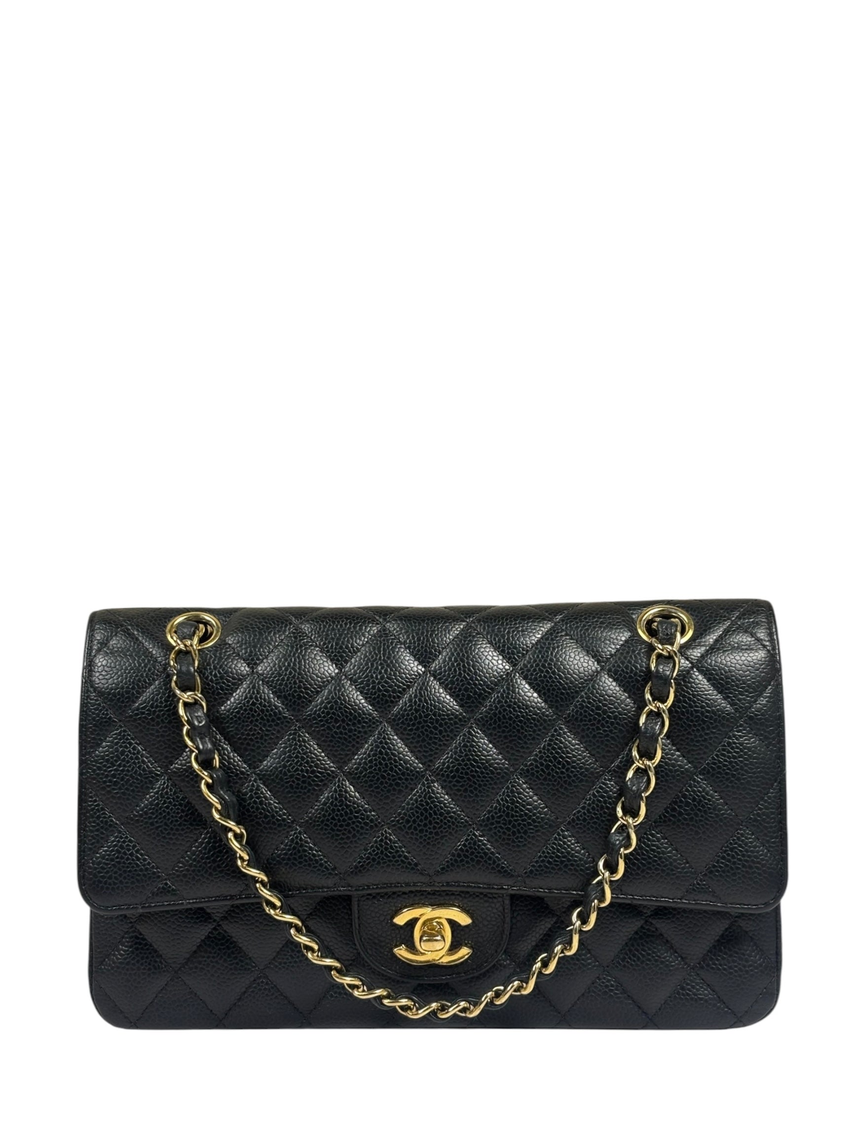 Chanel Black Quilted Caviar Double Flap Bag 2012