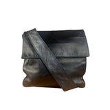 Chanel Vintage Black Leather Flap Crossbody Messenger Bag 1997