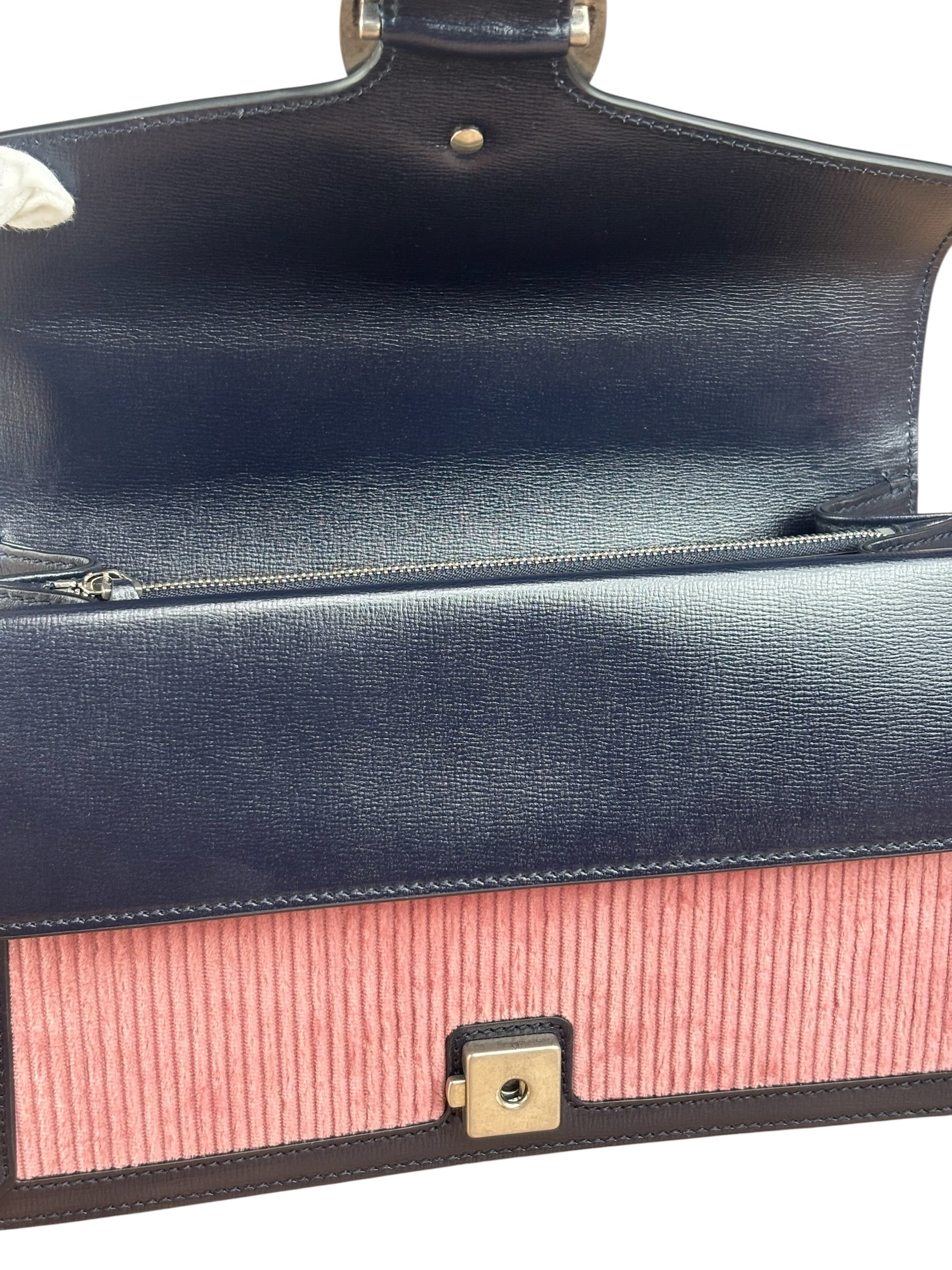 Gucci Pink Leather Trim Dionysus Corduroy Shoulder Bag
