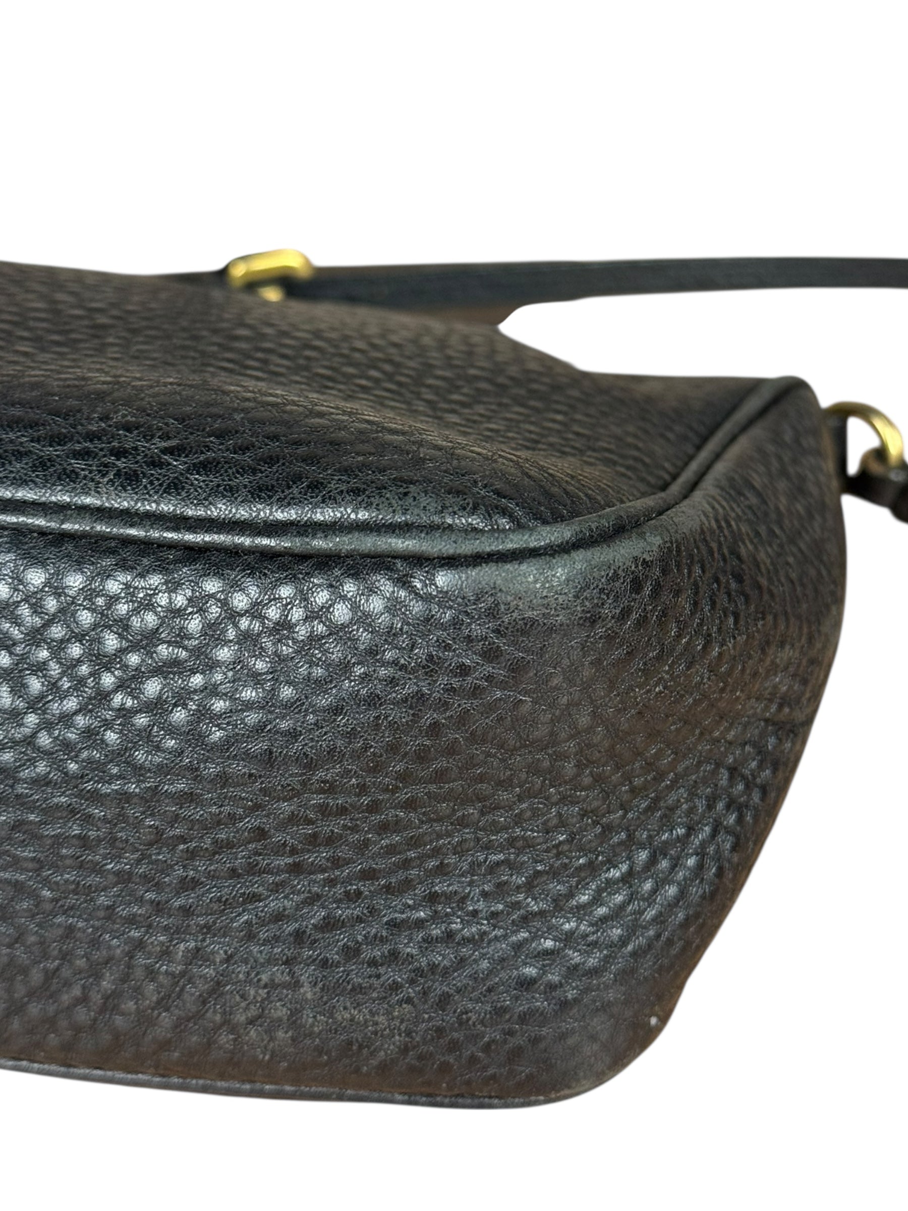 Prada Black Pebbled Leather Pochette