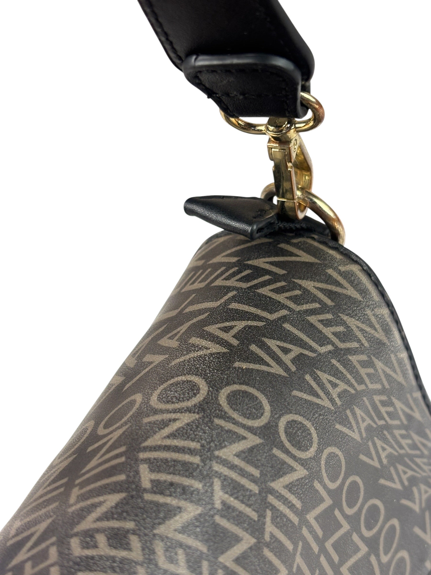 Valentino Black Leather Mario Spa Flap Bag