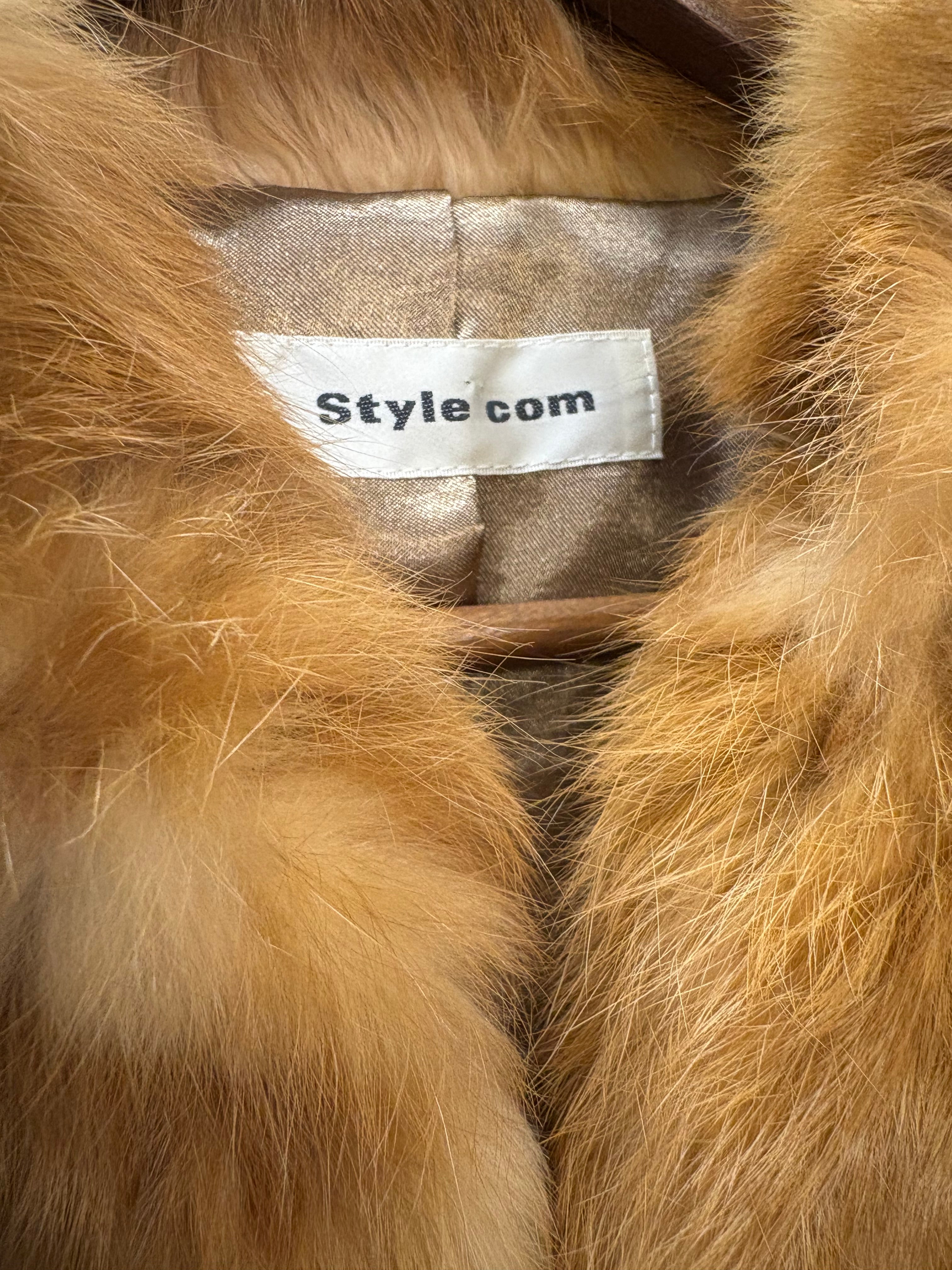 Style Com Vintage Light Brown Fur Coat