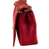 Chanel Pink/Red Quilted Leather Mademoiselle Double Flap Bag 2017