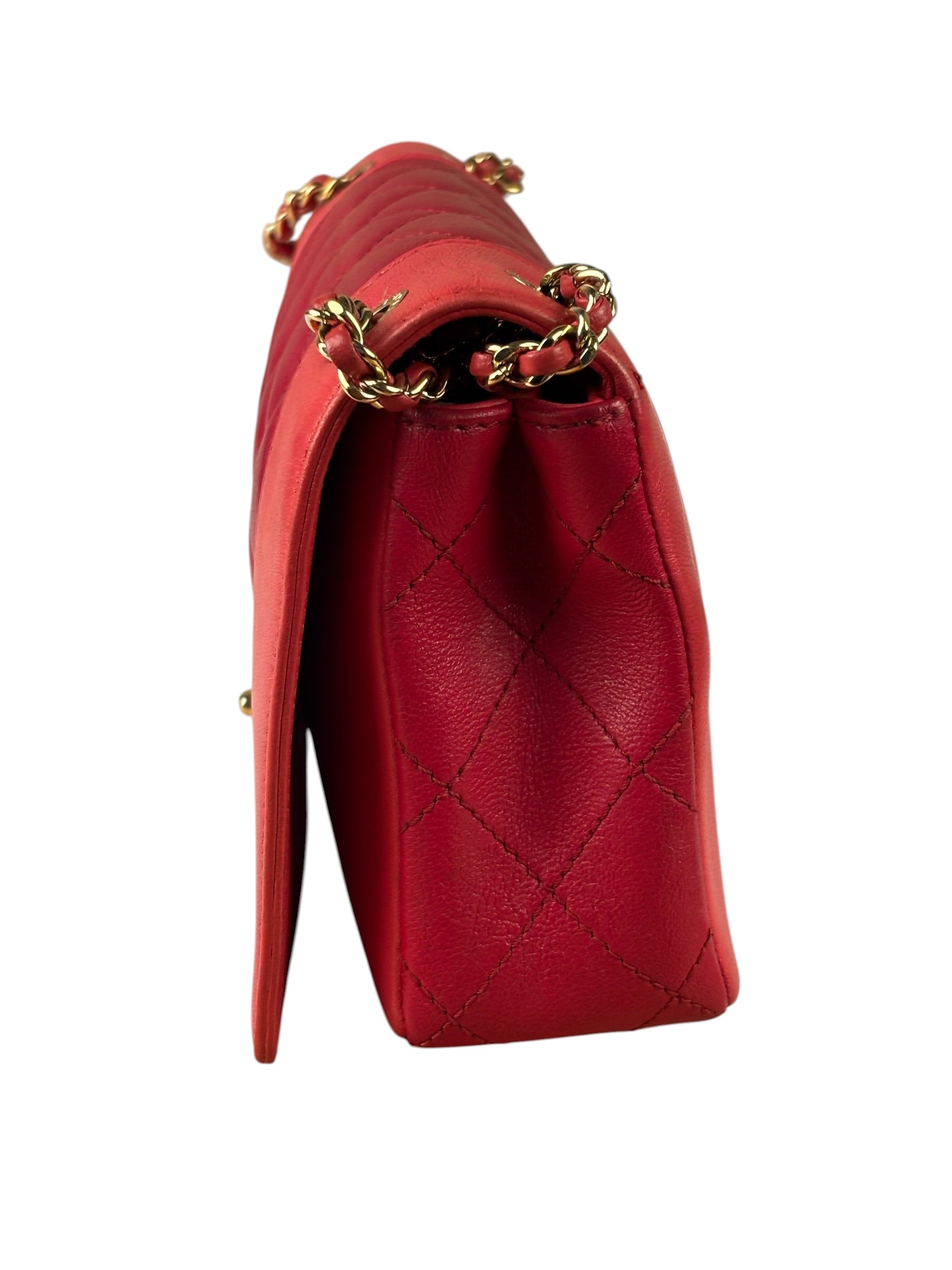 Chanel Pink/Red Quilted Leather Mademoiselle Double Flap Bag 2017