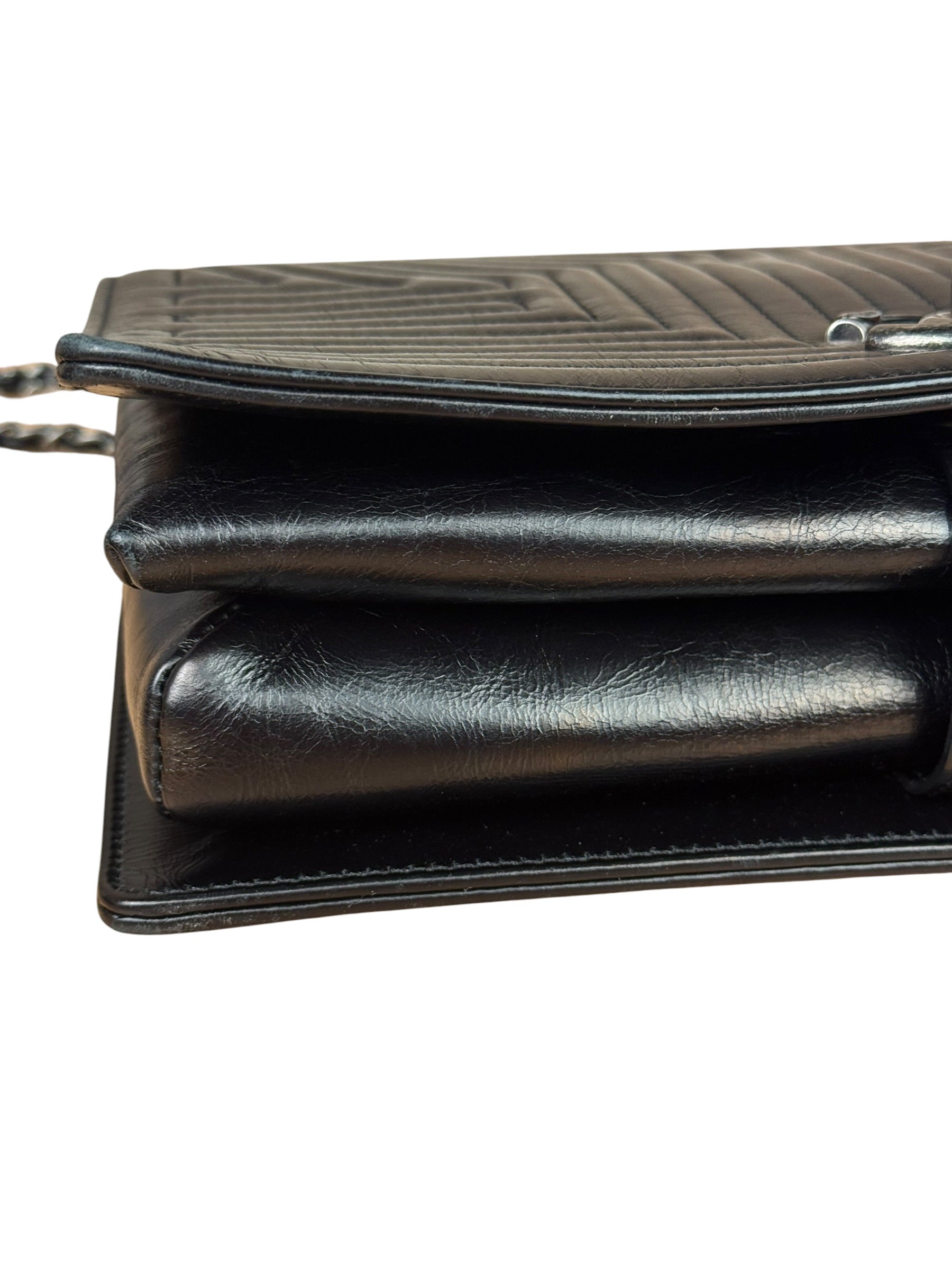 Chanel Black Leather Paris-Seoul Korean Garden Flap Bag 2015