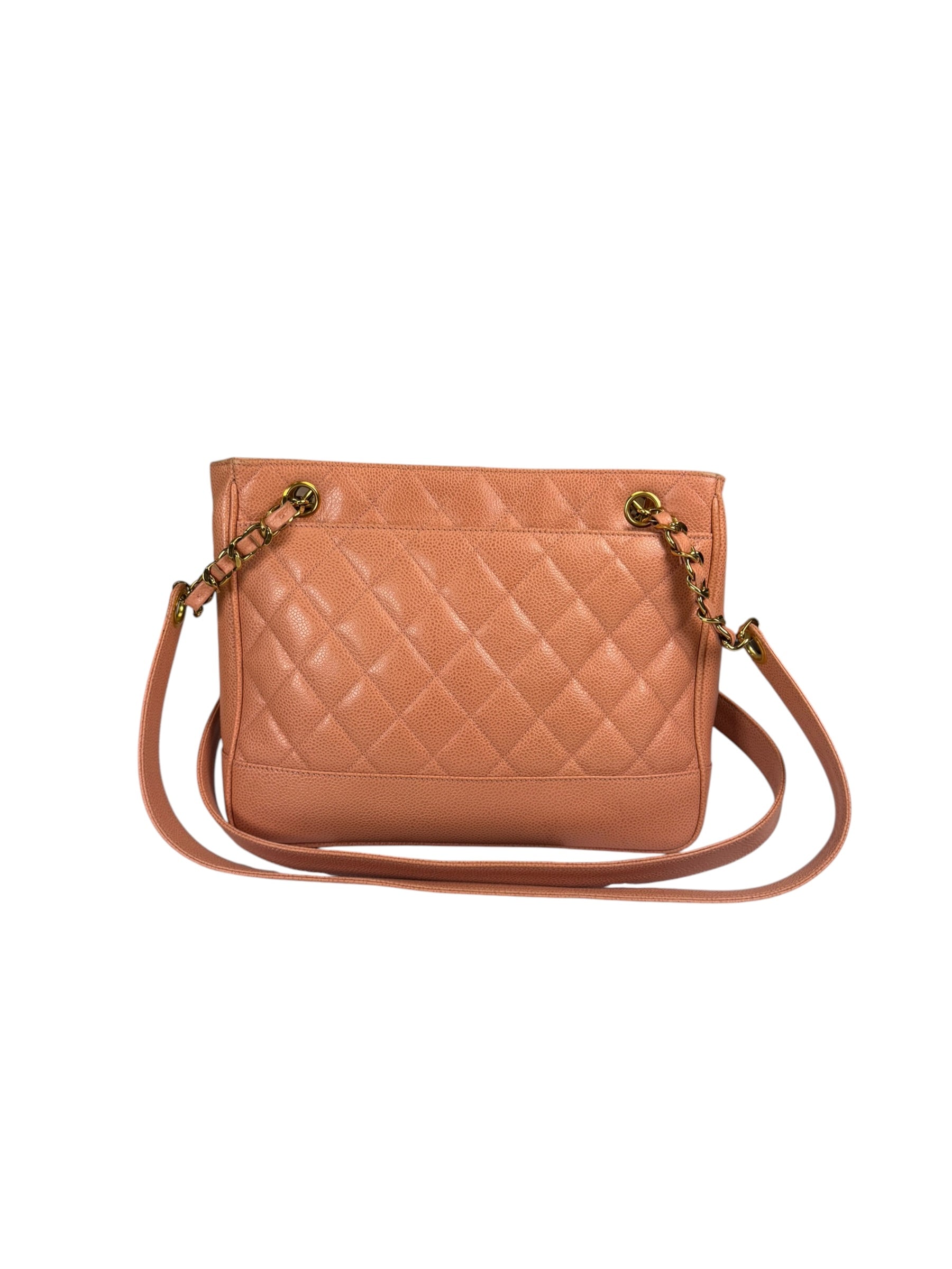 Chanel Pink Caviar Quilted Leather Petit Timeless Tote Early 2000's