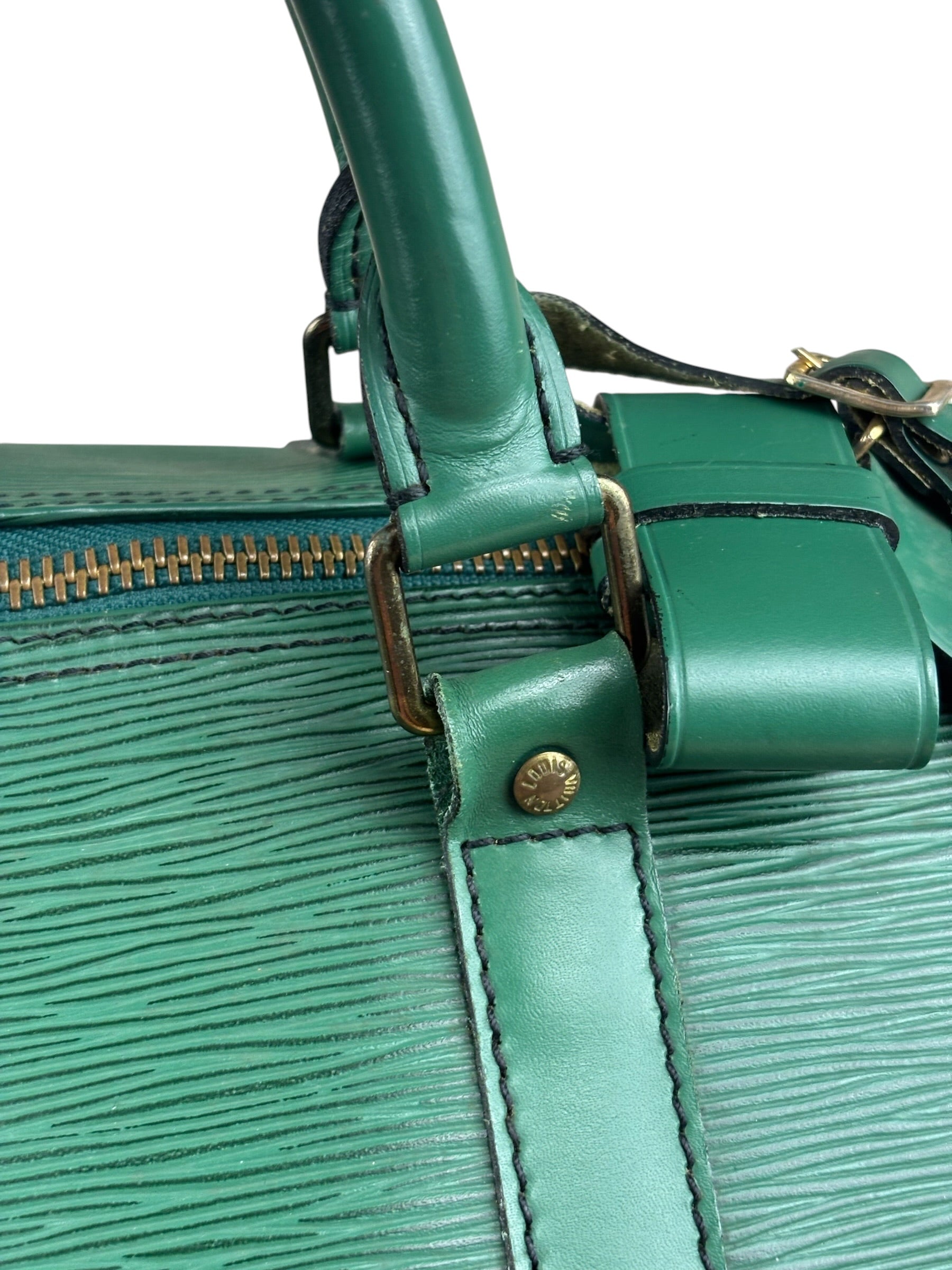 Louis Vuitton Vintage Borneo Green Epi Keepall Bag