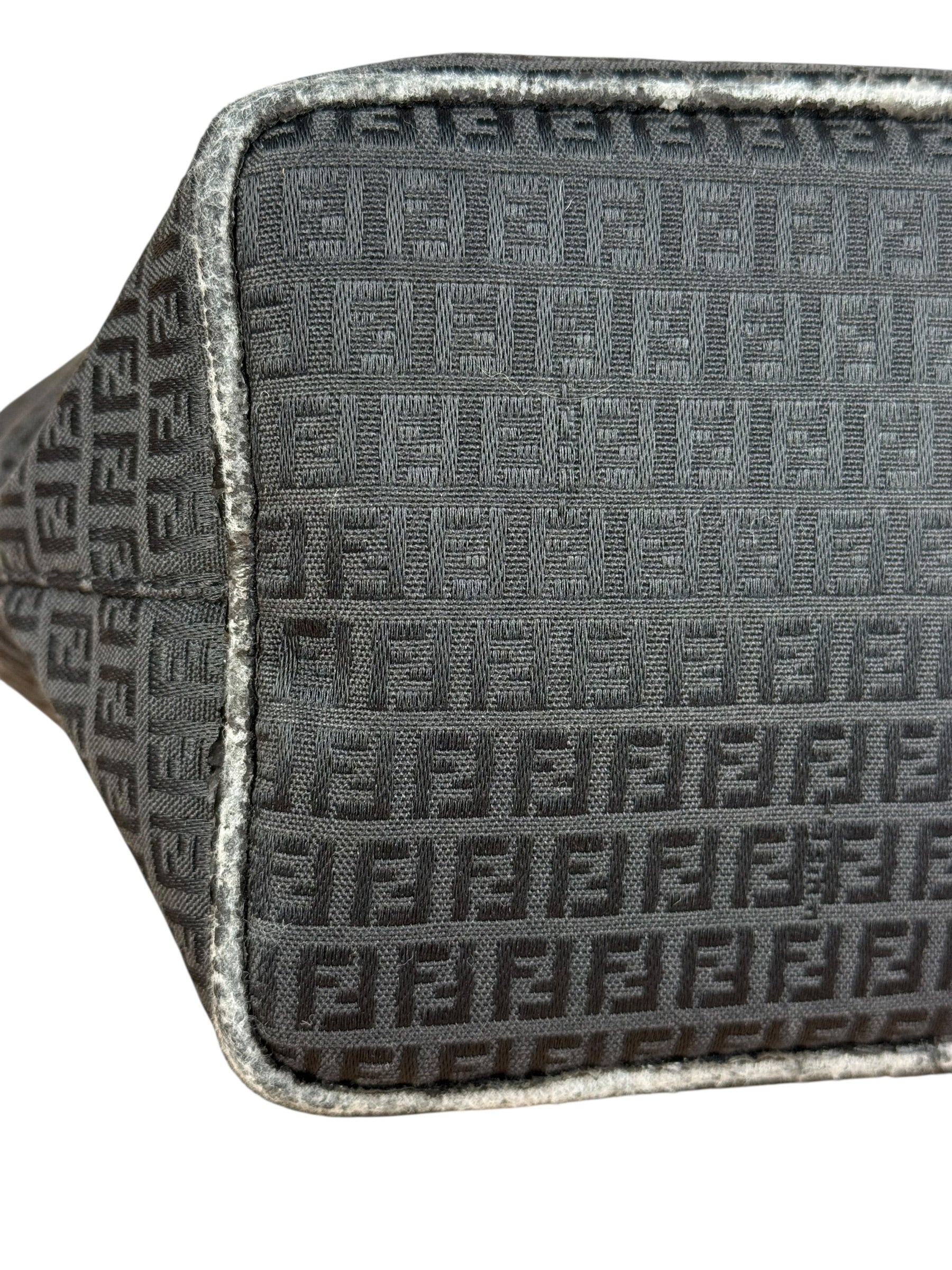 Fendi FF Black Canvas Logo Tote