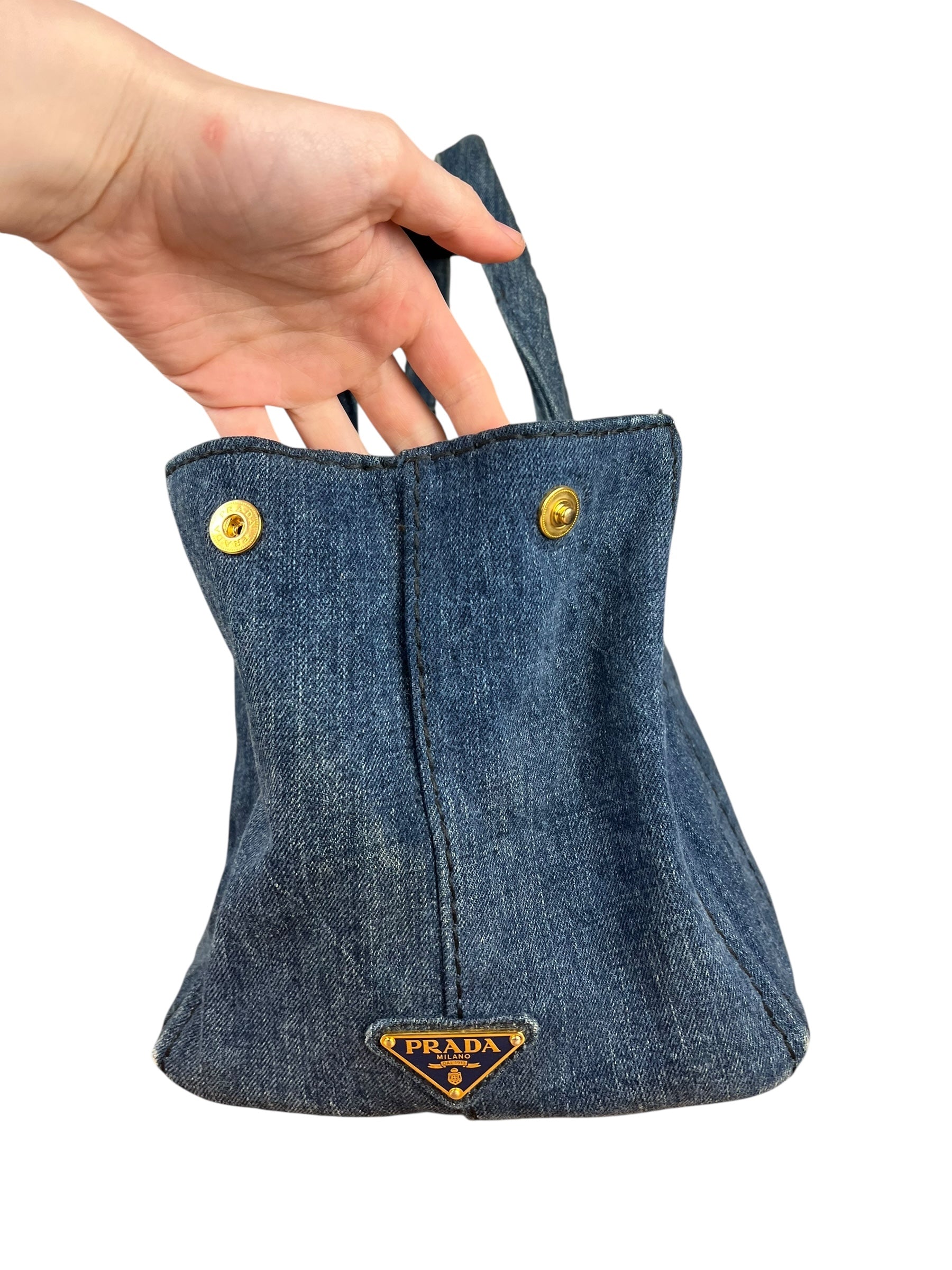 Prada Canapa Denim Tote Bag