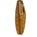 MCM Visetos Brown Leather Diamond Wristlet Flat Pouch
