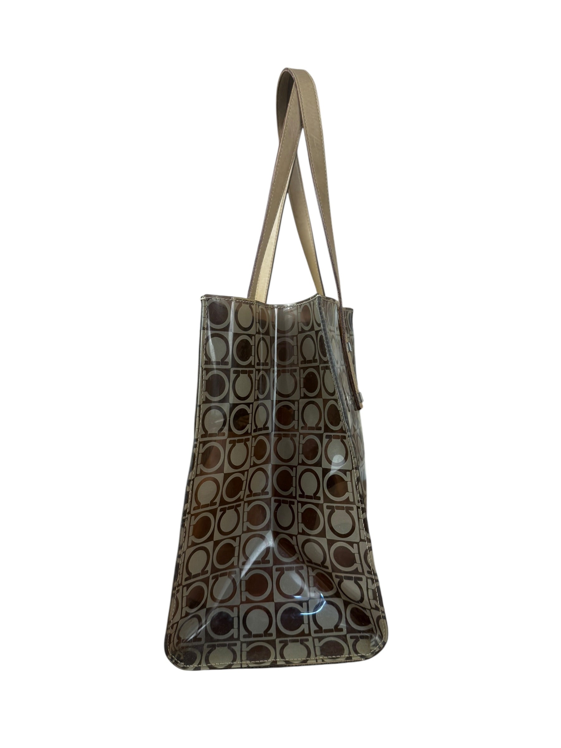 Salvatore Ferragamo Gancini Vinyl Tote/Hand Bag