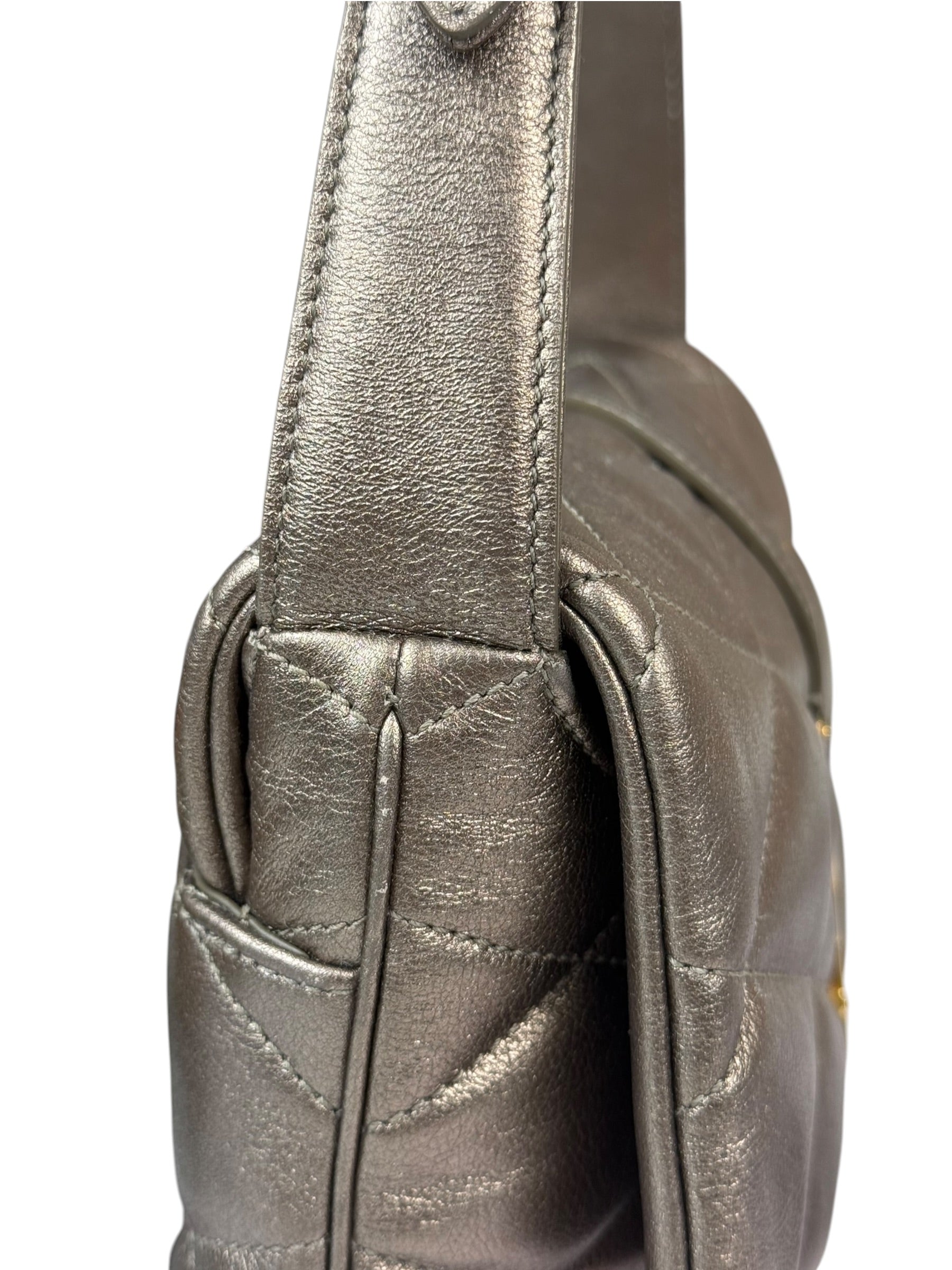 Saint Laurent Metallic Bronze Lambskin Quilted Le 57 Shoulder Bag