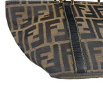 Fendi FF Black Leather Trim Zucca Mamma Pochette