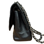 Chanel Black Caviar Quilted Leather Classic Jumbo Double Flap Bag 2011