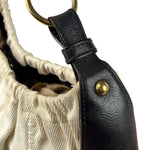 Saint Laurent White Canvas Mombasa Hobo Bag
