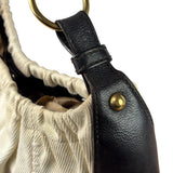 Saint Laurent White Canvas Mombasa Hobo Bag