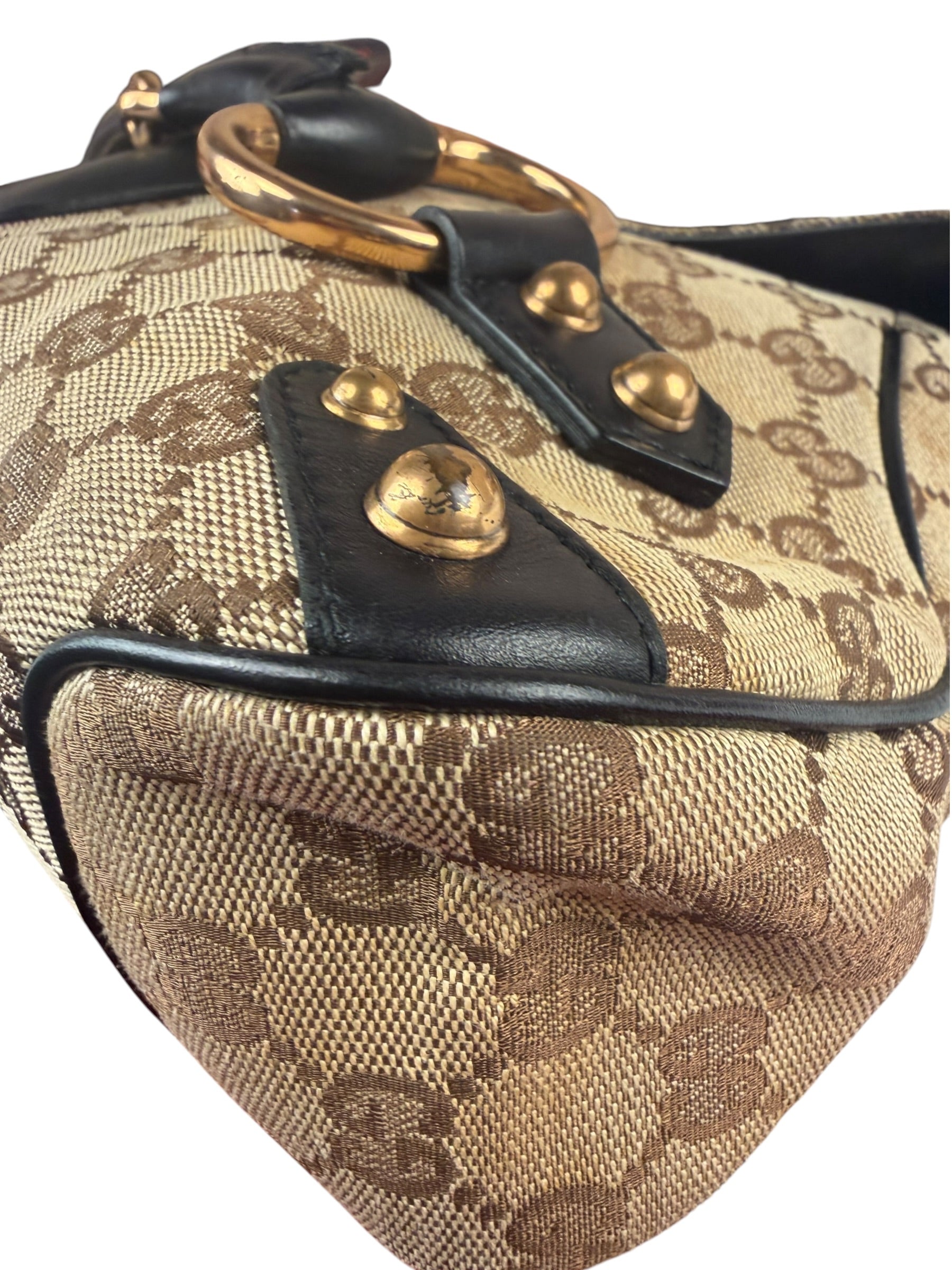 Gucci GG Canvas Web Horsebit Shoulder Bag