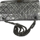 Chanel Metallic Silver Quilted Leather 2.55 Reissue Double Flap Bag 2008